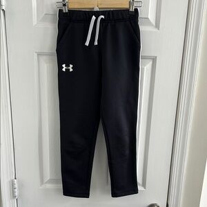 Under Armour Kids Black Sweatpants with White Logo